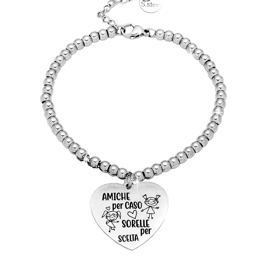 Bracciale con scritta Amiche per caso, sorelle per scelta - Piccole Gioie  Accessori