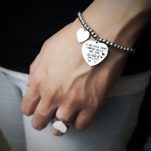 Bracciale in acciaio con incisione nera - "Le mie figlie sono l'amore della mia vita" -Beloved_gioielli