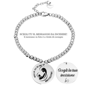 Bracciale in acciaio con incisione nera - Natività vergine Maria - Veglia su di me -Beloved_gioielli