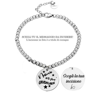 Bracciale in acciaio con incisione nera - "Nessuno mi può giudicare" -Beloved_gioielli