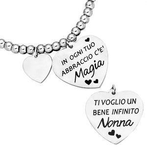 Bracciale in acciaio con incisione nera su 2 lati - "In ogni tuo abbraccio c'è magia.." -Beloved_gioielli