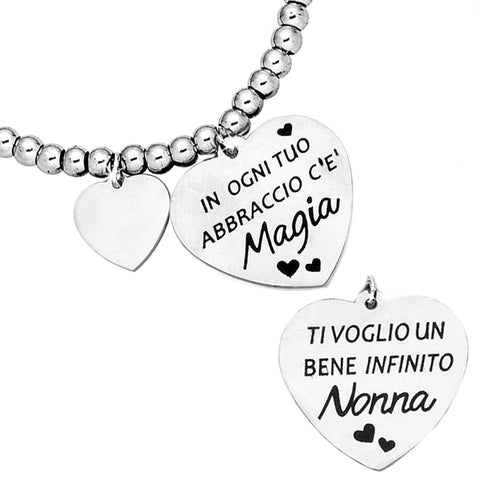 Bracciale donna acciaio scritta Le aiche sono le sorelle che ti scegli