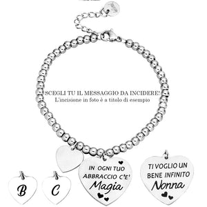 Bracciale in acciaio con incisione nera su 2 lati - "In ogni tuo abbraccio c'è magia.." -Beloved_gioielli