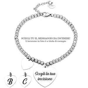 Bracciale in acciaio con incisione Personalizzabile - Scegli il ciondolo all'interno -Beloved_gioielli