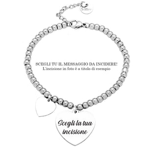 Bracciale in acciaio con incisione Personalizzabile - Scegli il ciondolo all'interno -Beloved_gioielli