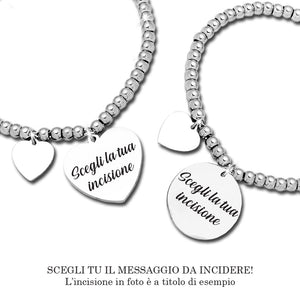 Bracciale in acciaio con incisione Personalizzabile - Scegli il ciondolo all'interno -Beloved_gioielli