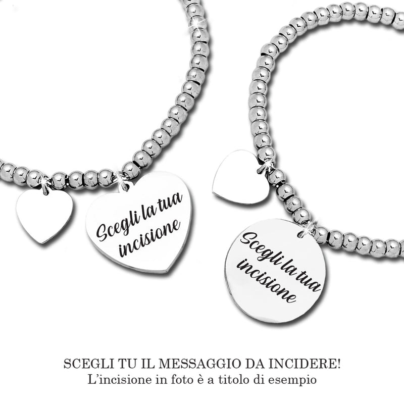 Bracciale in acciaio con incisione Personalizzabile - Scegli il ciondolo all'interno -Beloved_gioielli