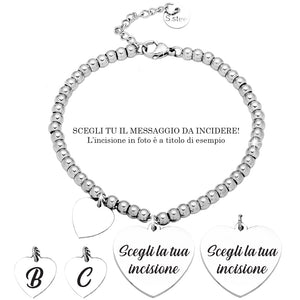 Bracciale in acciaio con incisione Personalizzabile - Scegli il ciondolo all'interno -Beloved_gioielli