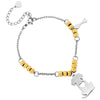 Bracciale in acciaio con pendenti Cane e Osso - Silver e Gold -Beloved_gioielli