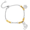 Bracciale in acciaio con pendenti Gatto e Zampa - Silver e Gold -Beloved_gioielli