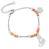 Bracciale in acciaio con pendenti Gatto e Zampa - Silver e Rose gold -Beloved_gioielli