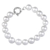 Bracciale in acciaio con Perle bianche Maxi -Beloved_gioielli