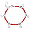 Bracciale in acciaio Crystal Chic - Cristalli Rossi e Stelle -Beloved_gioielli