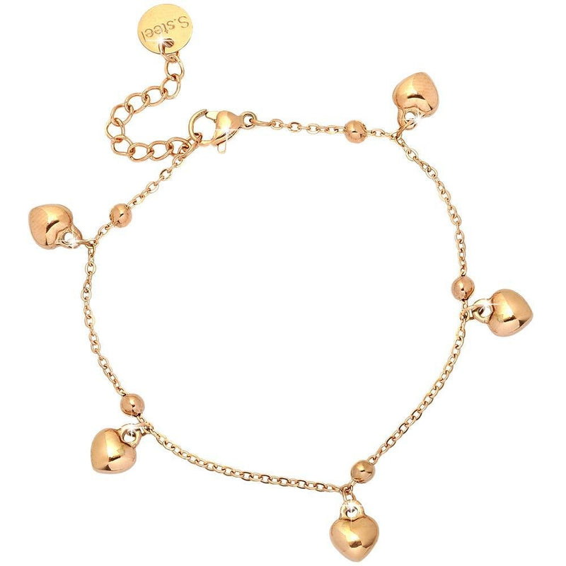 Bracciale Modern Times colore Rose gold con Cuori -Beloved_gioielli