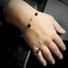 Bracciale Modern Times Silver con Cuori smaltati Neri -Beloved_gioielli