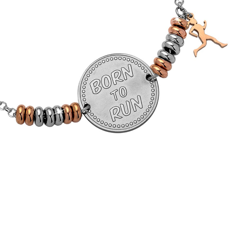 Bracciale My Passion in acciaio con rondelle silver e rose gold - 