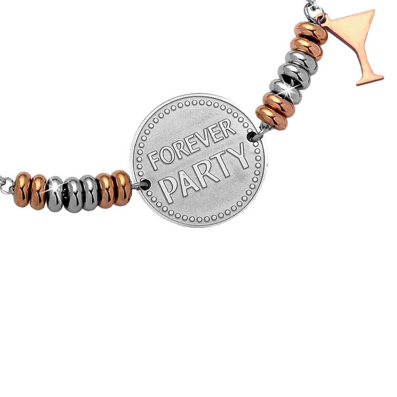 Bracciale My Passion in acciaio con rondelle silver e rose gold - 
