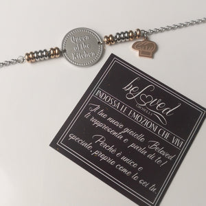 Bracciale My Passion in acciaio con rondelle silver e rose gold - "Queen of the kitchen" -Beloved_gioielli