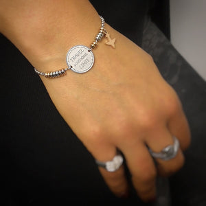 Bracciale My Passion in acciaio con rondelle silver e rose gold - "Travel without limit" -Beloved_gioielli