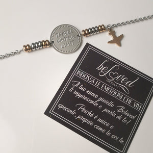 Bracciale My Passion in acciaio con rondelle silver e rose gold - "Travel without limit" -Beloved_gioielli