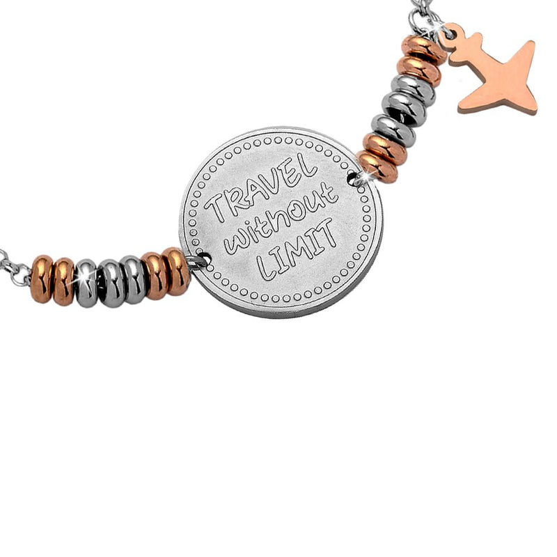 Bracciale My Passion in acciaio con rondelle silver e rose gold - 