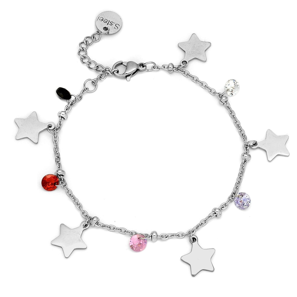 Bracciale Rainbow crystal - Stelle white -Beloved_gioielli