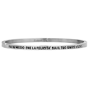 Bracciale rigido con incisione - "Fai in modo che la felicità sia il tuo unico vizio" -Beloved_gioielli