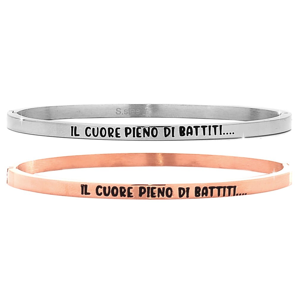 Bracciale rigido con incisione - "Il cuore pieno di battiti ... gli occhi pieni di te" -Beloved_gioielli