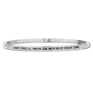 Bracciale rigido con incisione - "Siamo sorelle, amiche, due metà dello stesso cuore" -Beloved_gioielli