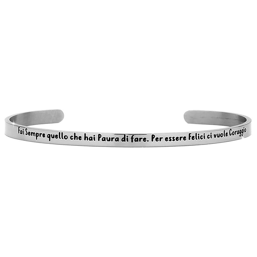 Bracciale rigido donna 4mm con incisione - "Fai sempre quello che..." -Beloved_gioielli