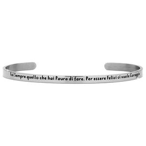 Bracciale rigido donna 4mm con incisione - "Fai sempre quello che..." -Beloved_gioielli