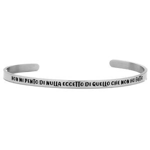 Bracciale rigido donna 4mm con incisione - "Non mi pento di nulla eccetto..." -Beloved_gioielli