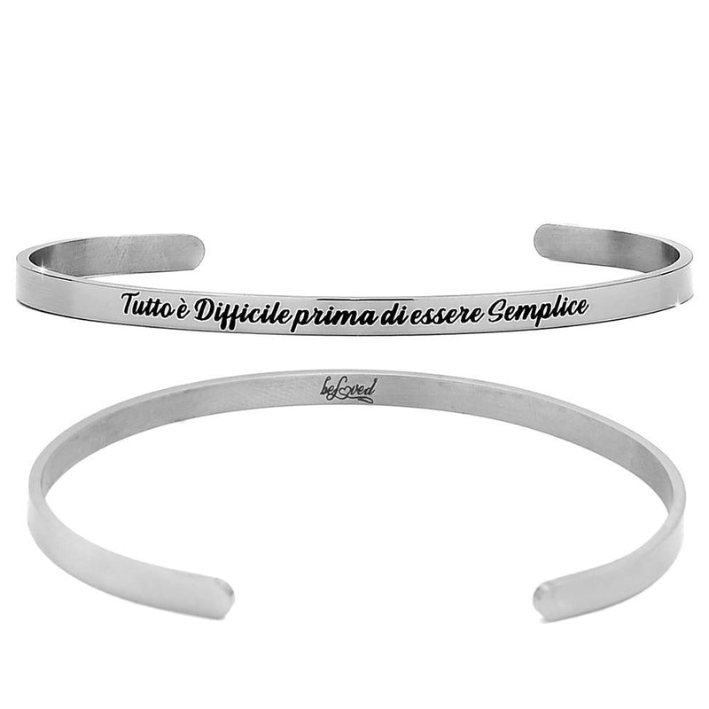 Bracciale rigido donna 4mm con incisione - 