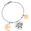 Bracciale rigido donna con charms e incisione - "Always follow your dreams" -Beloved_gioielli