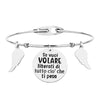 Bracciale rigido donna con charms e incisione - "Se vuoi volare liberati di.." -Beloved_gioielli