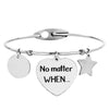 Bracciale rigido donna con charms e incisione su due lati - "No matter when.." -Beloved_gioielli