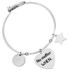 Bracciale rigido donna con charms e incisione su due lati - "No matter when.." -Beloved_gioielli