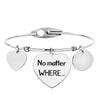 Bracciale rigido donna con charms e incisione su due lati - "No matter where.." -Beloved_gioielli