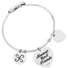 Bracciale rigido donna con charms e incisione su due lati - "No matter where.." -Beloved_gioielli