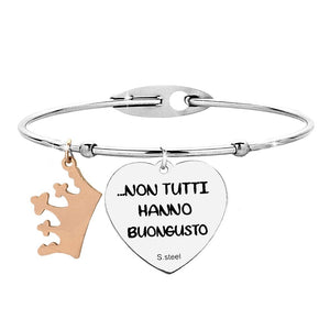 Bracciale rigido donna con charms e incisione su due lati - "Non posso piacere a tutti.." -Beloved_gioielli