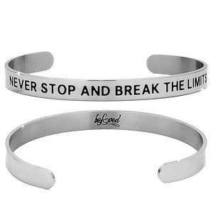 Bracciale rigido donna o uomo 6 mm con incisione - "Never stop and..." -Beloved_gioielli