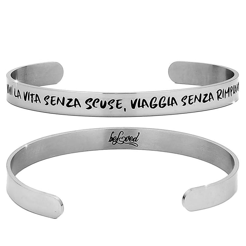 Bracciale rigido donna o uomo 6 mm con incisione - 
