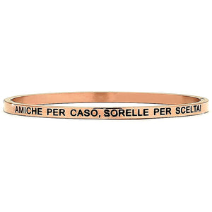 Bracciale rigido in acciaio inossidabile con incisione - "Amiche per caso, sorelle per scelta!" -Beloved_gioielli