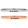 Bracciale rigido in acciaio inossidabile con incisione - "Be happy" -Beloved_gioielli