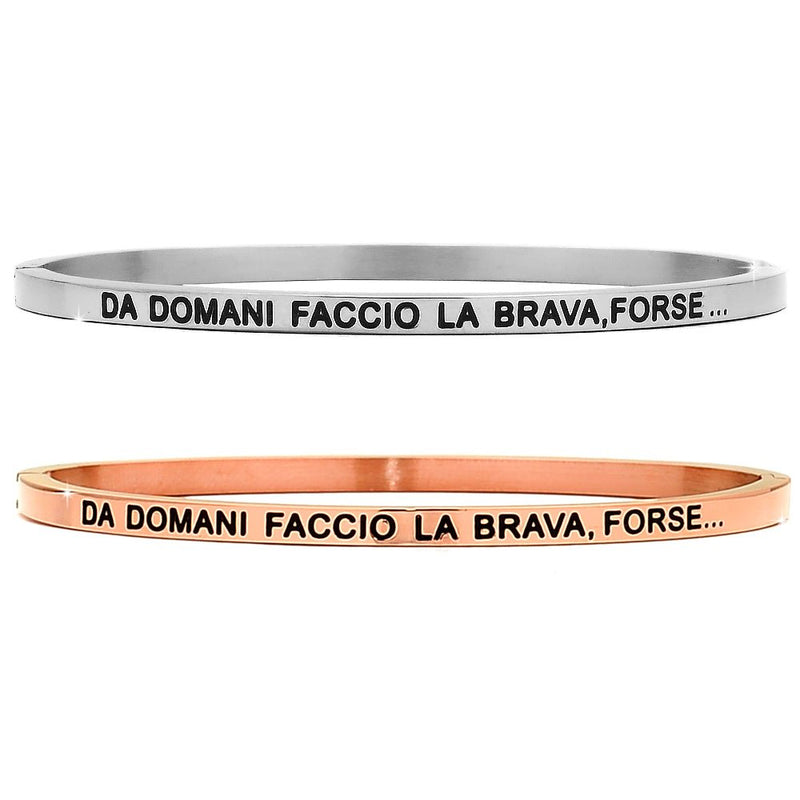 Bracciale in acciaio con incisione nera su 2 lati - In ogni tuo abbraccio c'è magia Bracciale in acciaio con incisione nera su 2 lati - In ogni tuo abbraccio c'è magia