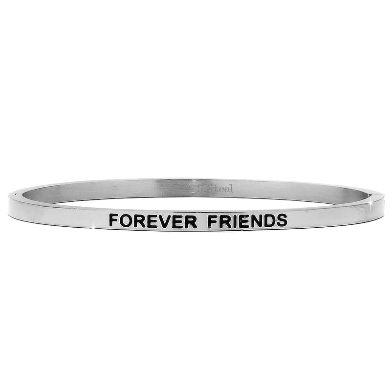 Bracciale rigido in acciaio inossidabile con incisione - "Forever friends" -Beloved_gioielli