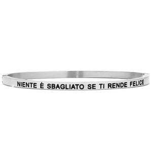 Bracciale rigido in acciaio inossidabile con incisione - "Niente è sbagliato se ti rende felice" -Beloved_gioielli