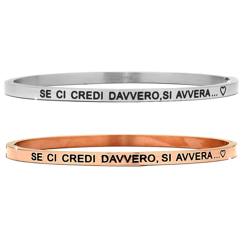 Bracciale rigido in acciaio inossidabile con incisione - 