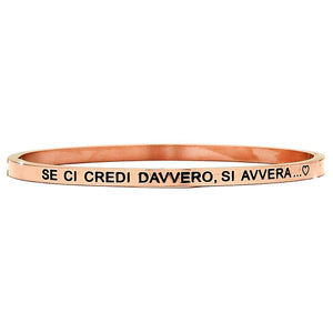 Bracciale rigido in acciaio inossidabile con incisione - "Se ci credi davvero si avvera" -Beloved_gioielli