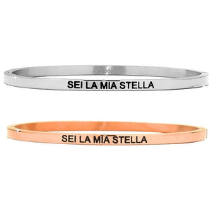 Bracciale rigido in acciaio inossidabile con incisione - "Sei la mia stella" -Beloved_gioielli